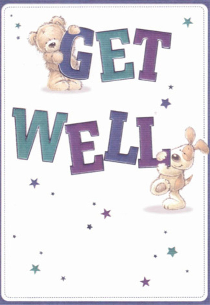 Embodying the caring spirit of Palmers Green, this get well card presents a scene bursting with encouragement and youthful delight. A soft, friendly bear and his playful puppy companion take centre stage, their charming faces and gentle interaction forming the visual heart of the card. Confident lettering in layered shades of violet and teal grounds the composition, while dynamic stars dance through the air-a visual parallel to the uplifting well wishes shared among neighbours from Aldermans Hill to Hazelwood Lane. The plush fur and velvety ears, lovingly rendered, invoke the comforting sensation of hugging a new bouquet from Palmers Green's finest florists. The background's creamy white tone adds airiness and purity, setting off the vibrant message. Everything, from the affectionate gaze of the characters to the buoyant arrangement of the card, conjures the emotional comfort and connection experienced when community members care for each other. It's a celebration of healing, threaded with the same tenderness and optimism found in every bouquet thoughtfully prepared for delivery throughout Palmers Green.